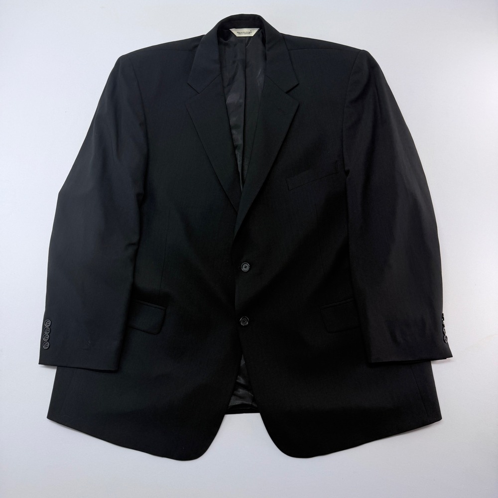 Pronto Uomo Mens 50R Black Worsted Wool 2 Button Blazer Sport Coat Canada